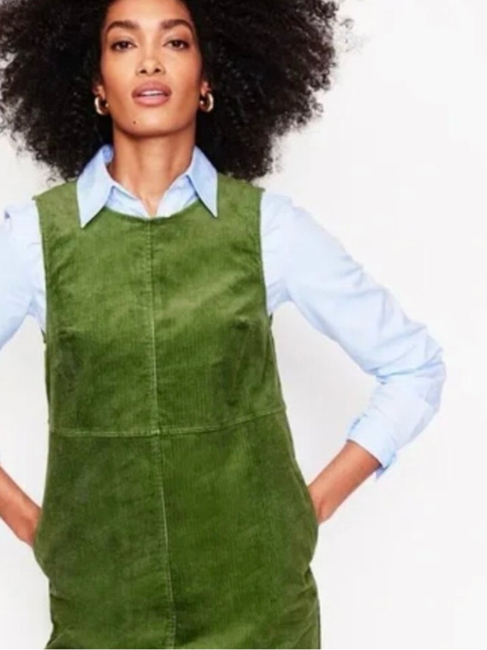 NWT Boden Women’s Corduroy Dress Pia Cord Shift Dress Fir Tree Size US 14 R
